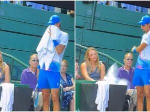 Popyrin si pulisce la faccia per errore con l’asciugamano di Tiafoe: poi lo butta via disgustato