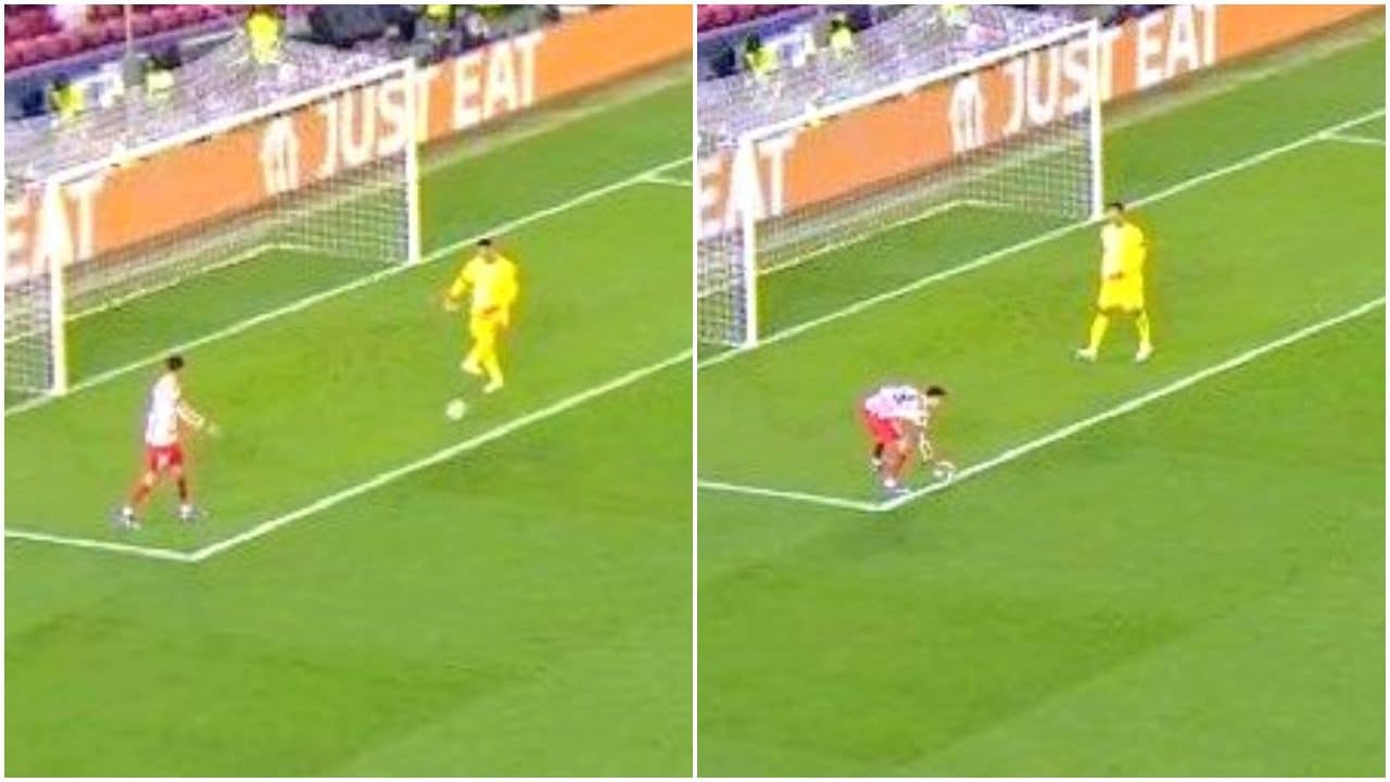 Pubill prende il pallone con le mani sul tocco di Musso in Barça-Atletico: per arbitro e VAR non è rigore