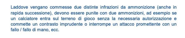 La regola 12 del gioco del calcio, nella parte che regola la fattispecie di Gimenez