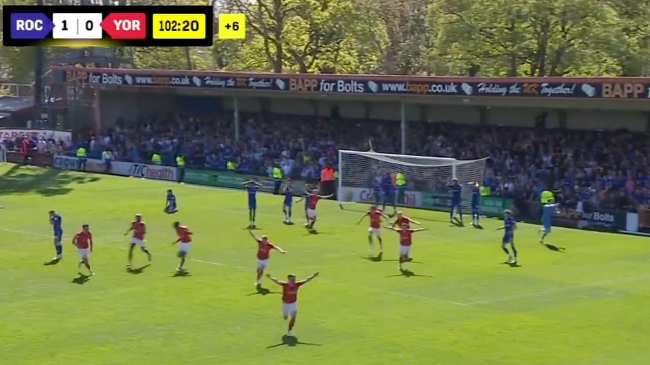 York City promosso dopo un gol al 103', la partita con il Rochdale è stata meglio di un film