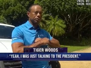 Tiger Woods, il video dell’arresto: chiama al telefono Trump e dice agli agenti “Sono col Presidente”