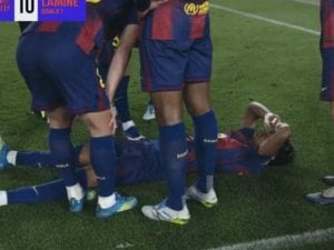 Lamine Yamal trasformando un calcio di rigore si infortuna: apprensione a Barcellona e per la Spagna