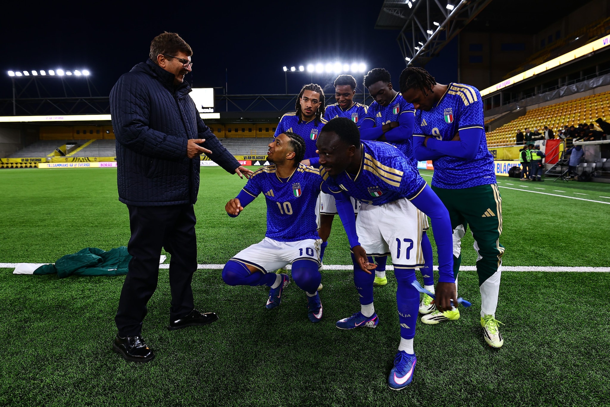 Silvio Baldini con l’Under 21 dell’Italia.