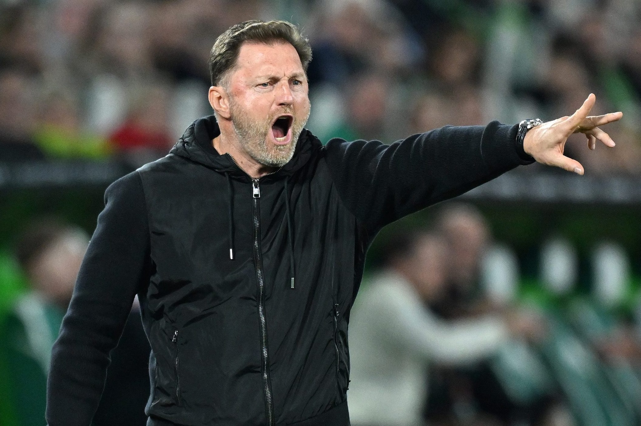Ralph Hasenhuttl sulla panchina del Wolfsburg, la sua ultima squadra
