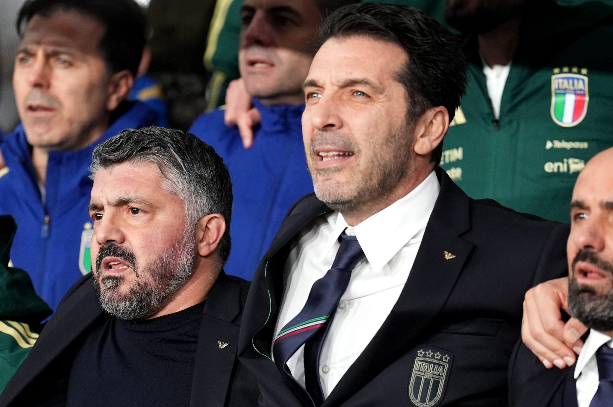 Buffon con Gattuso, i due hanno condiviso gli ultimi mesi sulla panchina dell’Italia, da CT e capo delegazione