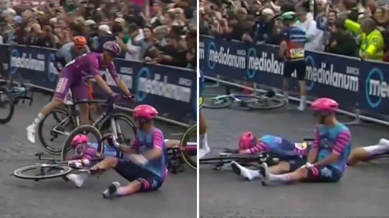 Magnier scosso dalla caduta al traguardo di Napoli: "Sono passato con la bici sopra Groenewegen"