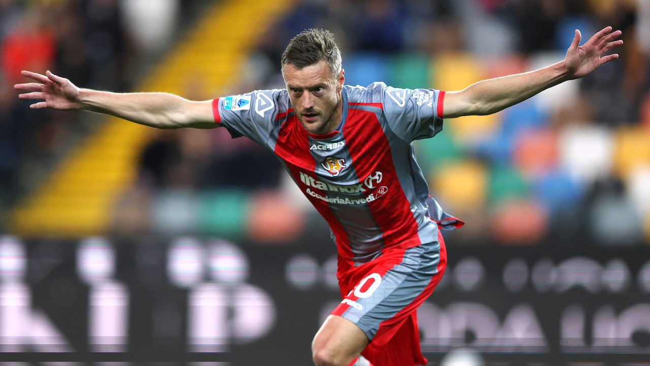 Vardy esulta dopo il gol all’Udinese