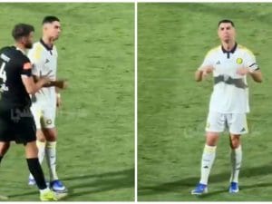 Ronaldo provocato dagli spalti con un coro su Messi: il portoghese non ci sta e reagisce infastidito