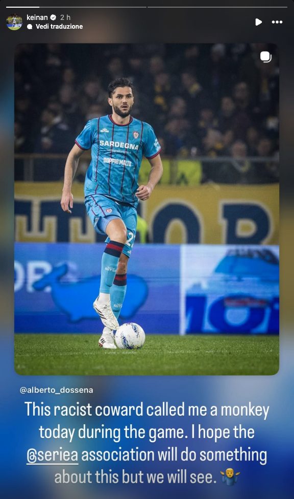 La storia pubblicata sul proprio profilo Instagram da Keinan Davis