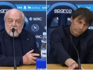Antonio Conte smentisce De Laurentiis sei volte nella conferenza di addio: “Mettiamo i puntini sulle i”