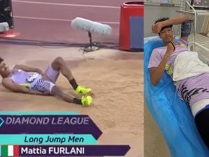 Mattia Furlani, le immagini dell’infortunio alla Diamond League: lesione muscolare di primo grado