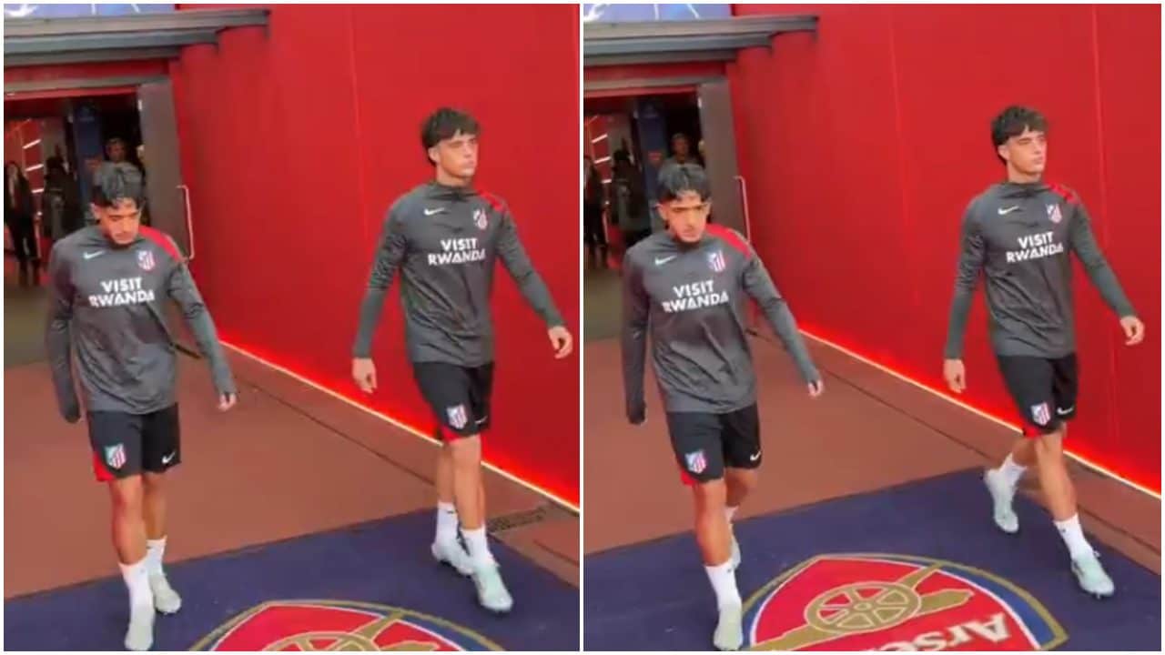 I giocatori dell'Atletico non calpestano lo stemma dell'Arsenal: solo Luque lo fa, sta sognando