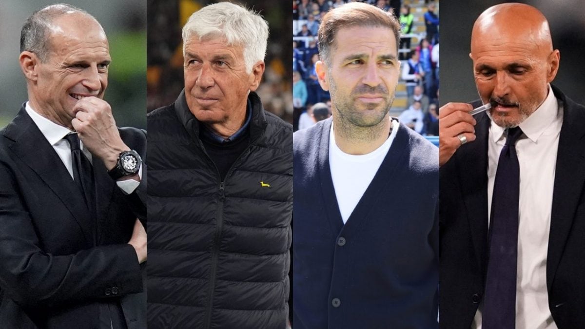 Milan di Allegri, Roma di Gasperini, Como di Fabregas e Juve di Spalletti in lotta Champions.