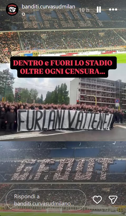 La protesta dei tifosi del Milan si è riversata anche sui social