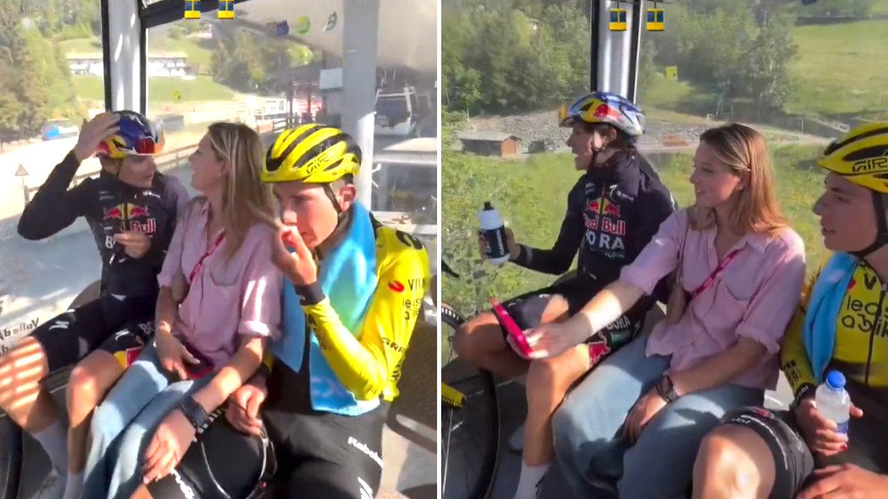 Pellizzari terrorizzato dalla cabinovia con Piganzoli nel dopo tappa di Pila: "Posso farmela in bici?"