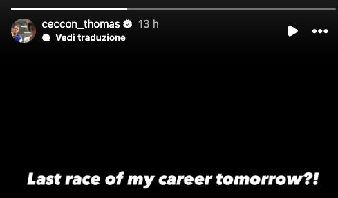 La storia Instagram criptica di Thomas Ceccon