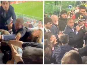 Palermo-Catanzaro, il video della rissa in tribuna tra dirigenti e tifosi: la madre di Aquilani piange
