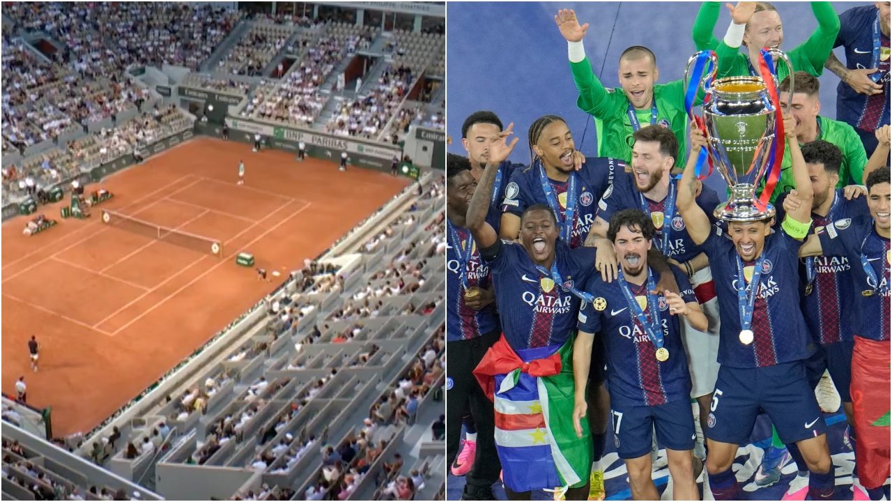 Al Roland Garros si fa festa per il PSG campione della Champions: il gioco viene sospeso