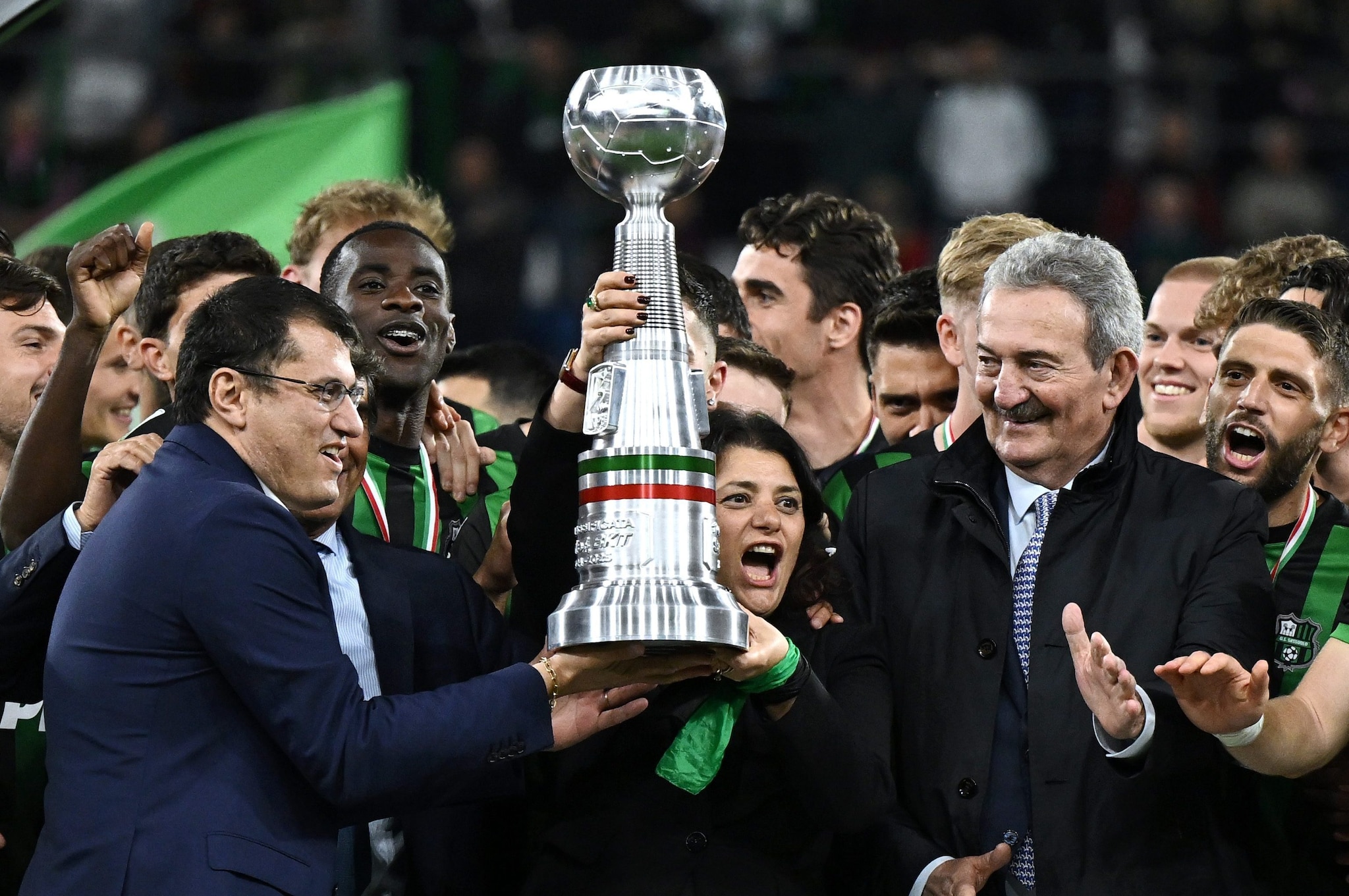 Veronica Squinzi che festeggia dopo la vittoria del campionato di Serie B due stagioni fa.
