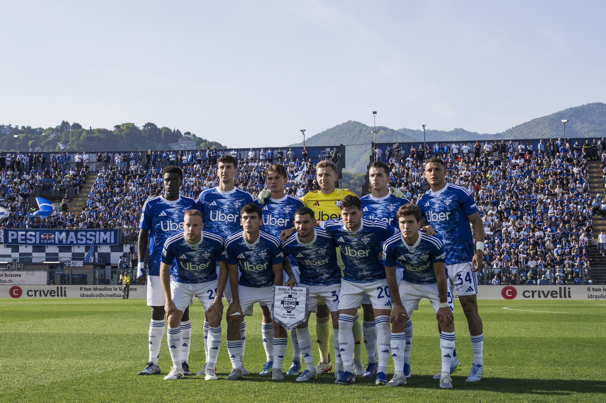 La squadra del Como protagonista della cavalcata Champions.