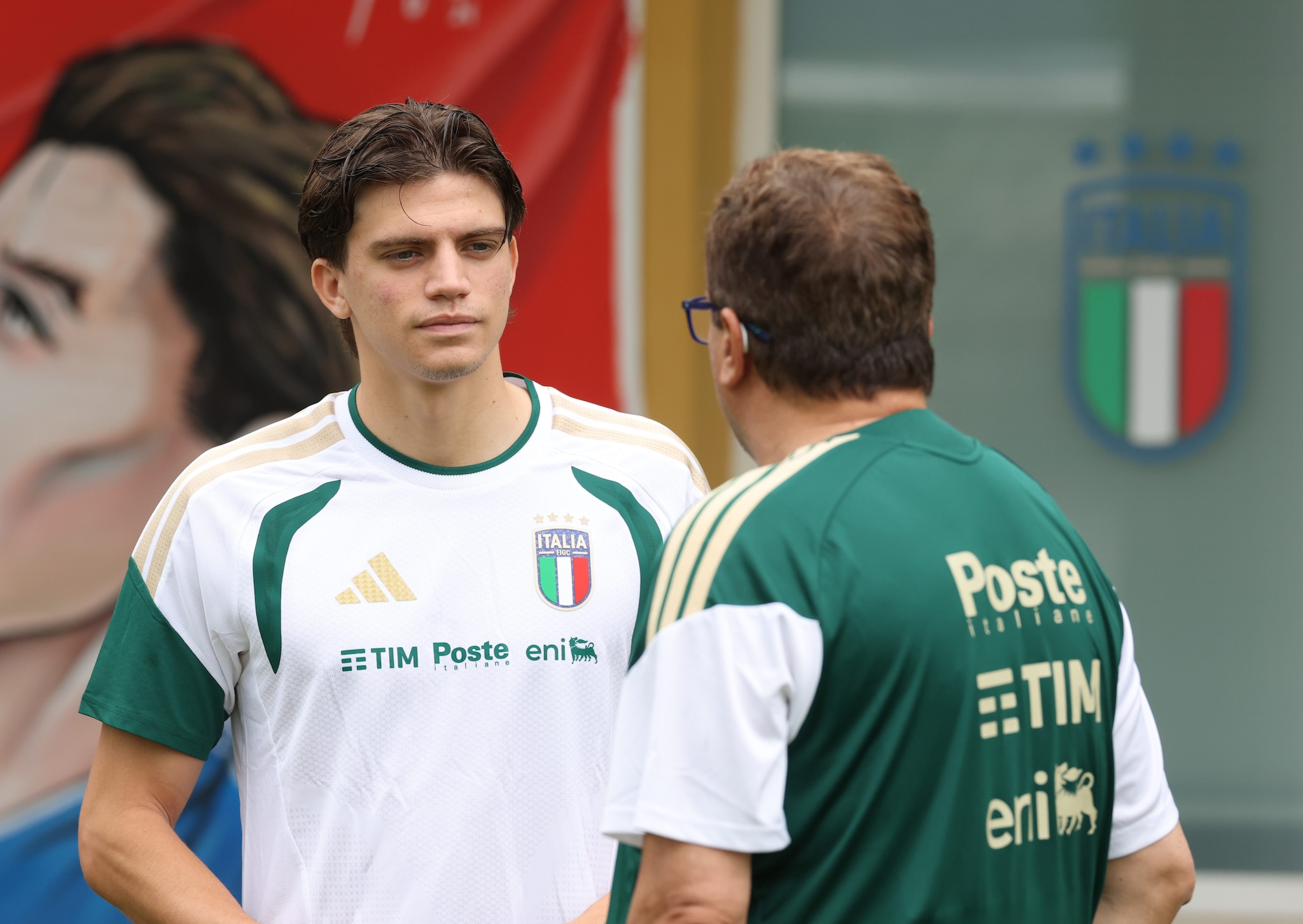 Palestra durante il ritiro con l’Italia.