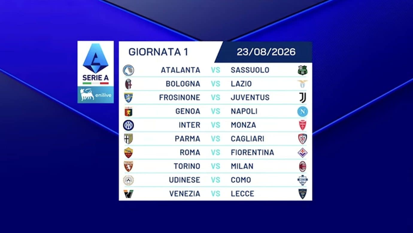 Il calendario completo della Serie A 2026/2027, le date delle partite e i big match