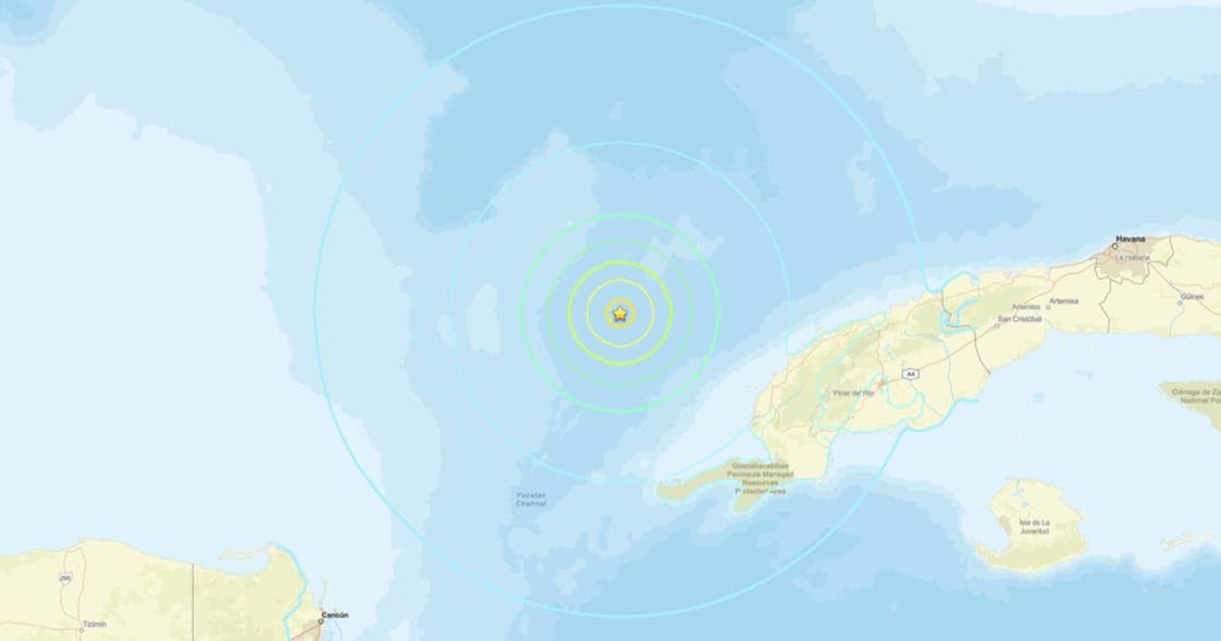 L’epicentro del terremoto. Fonte: USGS