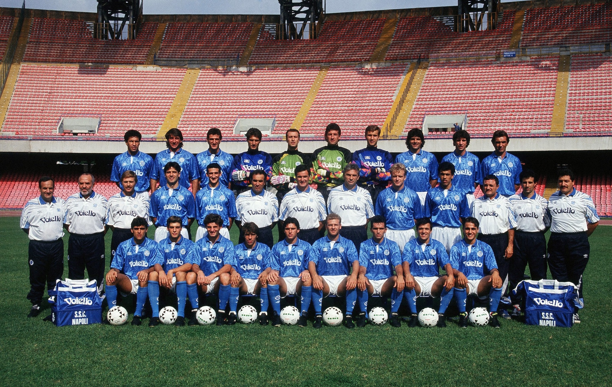 Angelo Pagotto nel Napoli di Ferrara, Careca, Zola e Cannavaro.