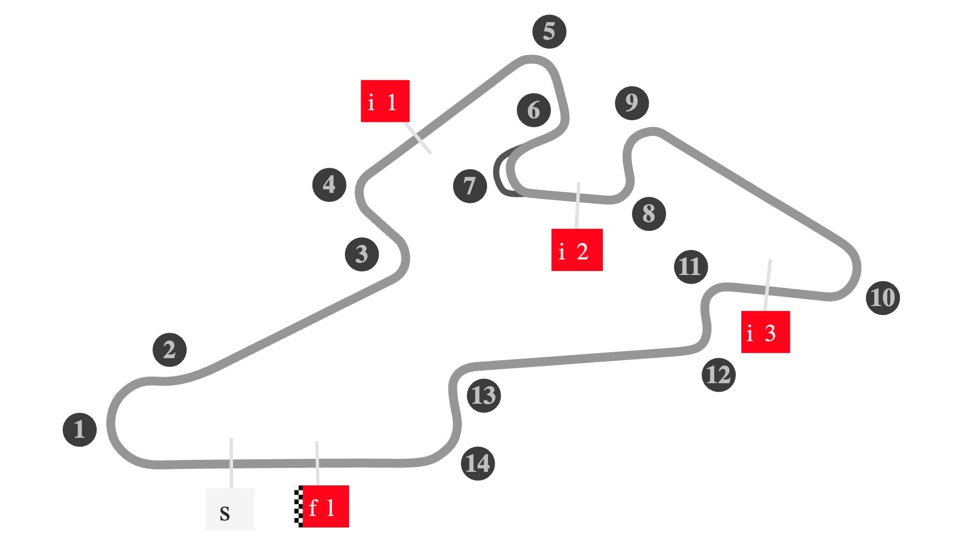 La mappa del circuito di Brno su cui oggi vanno in scena le qualifiche e la sprint race del GP della Repubblica Ceca della MotoGP 2026.