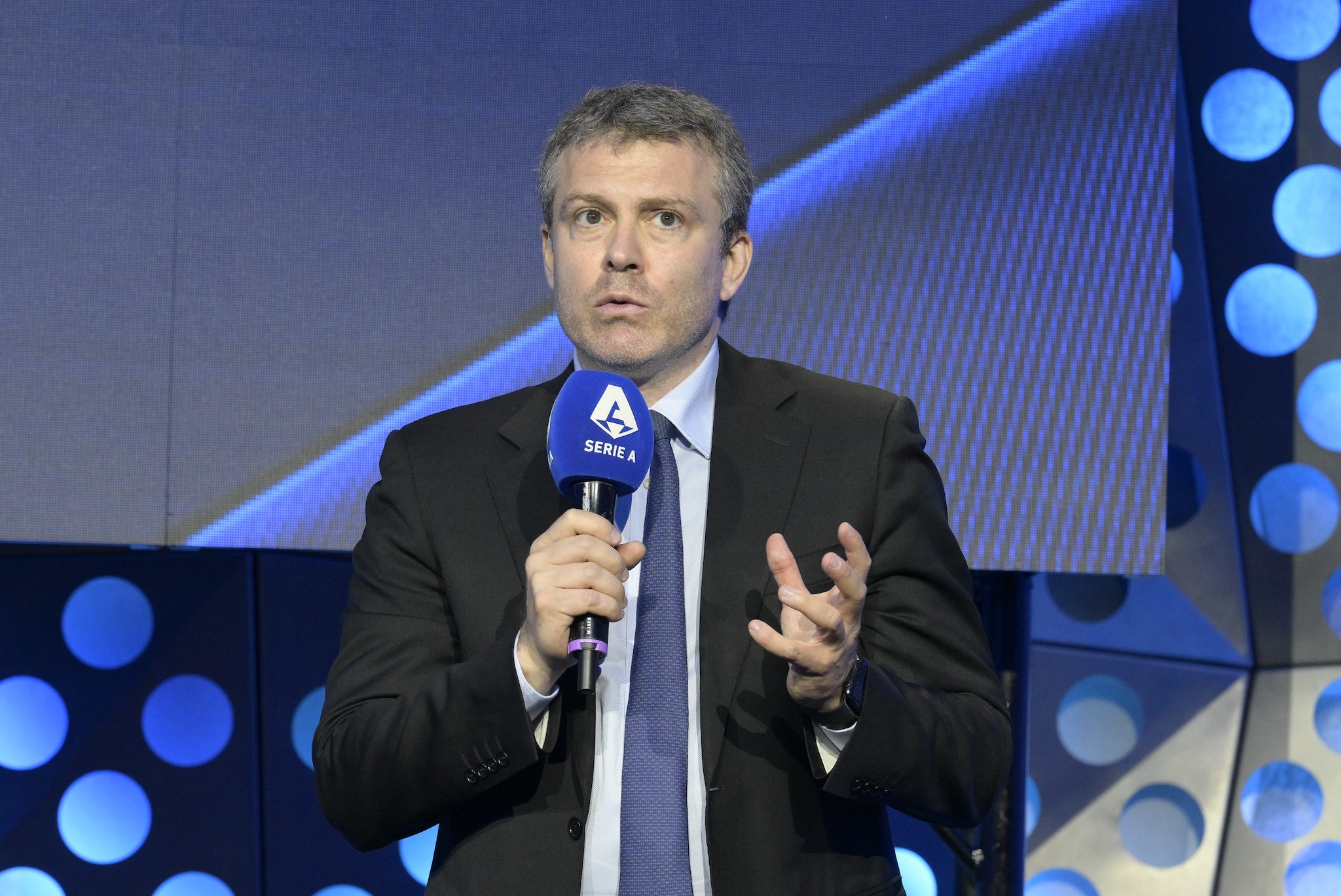 Casini in occasione di un evento della Lega Serie A.