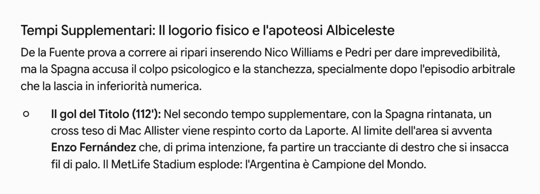 La previsione dell'Intelligenza artificiale sul gol vittoria dell'Argentina
