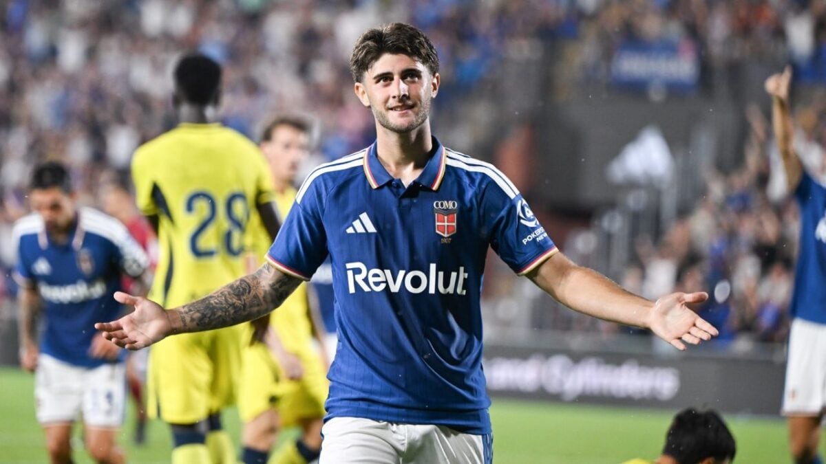 Mattia Liberali esulta dopo il gol.