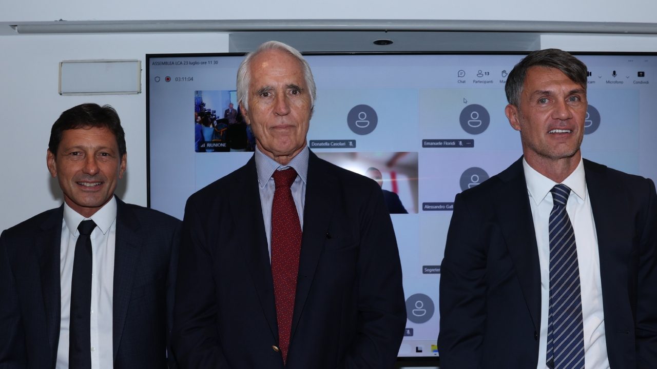 Leonardo, Malagò e Maldini.
