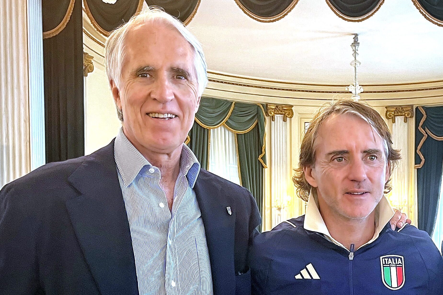 Gianni Malagò con Roberto Mancini, sono amici da tempo