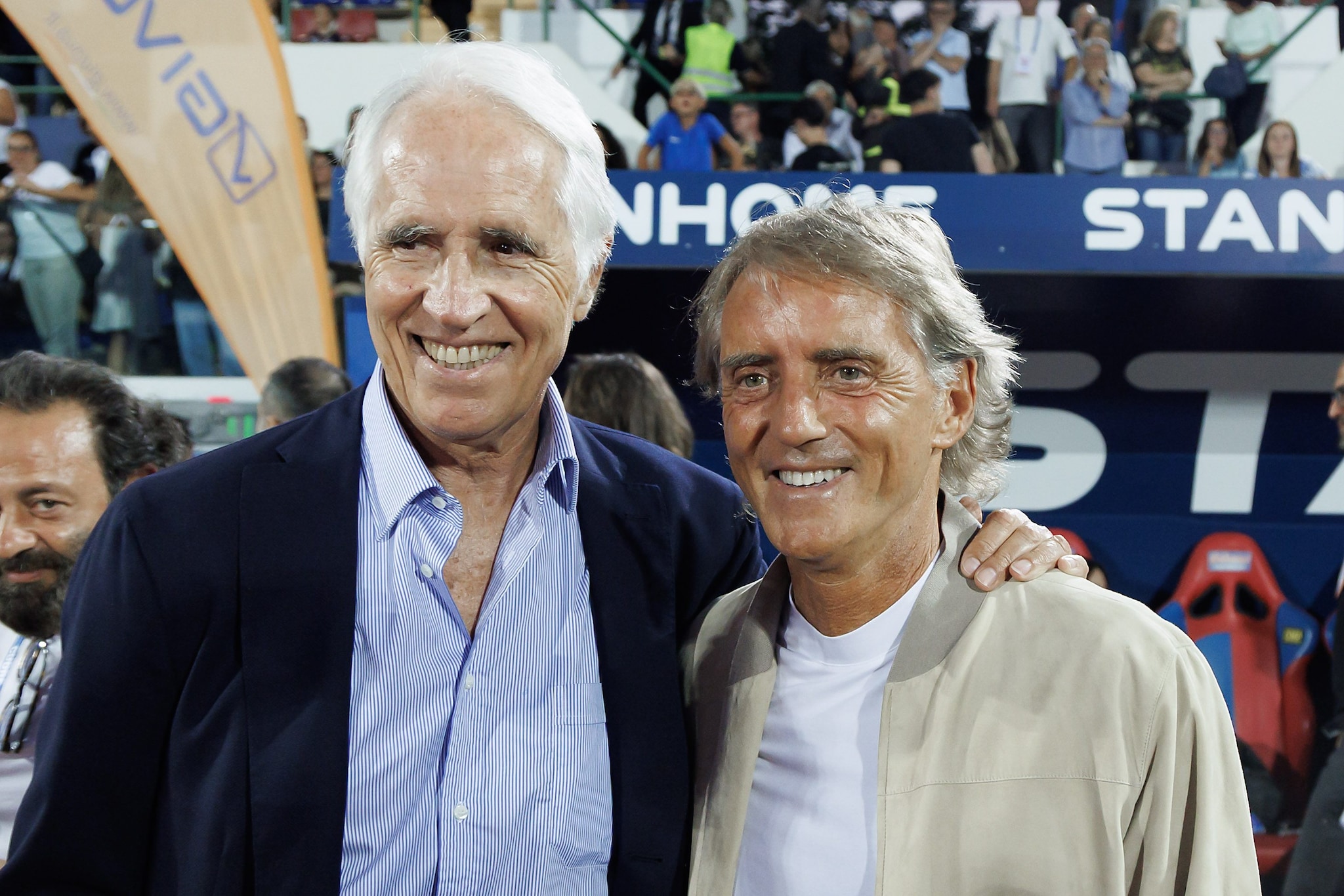 Malagò e Mancini, che potrebbe tornare in Nazionale.