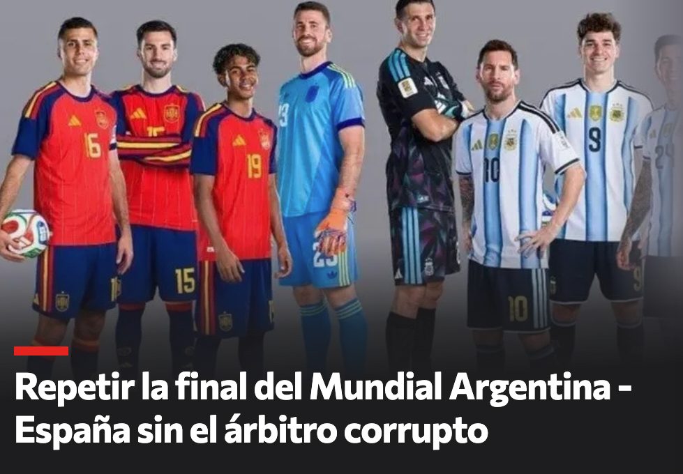 La petizione per far rigiocare la finale dei Mondiali tra Spagna e Argentina viaggia verso le 100mila firme