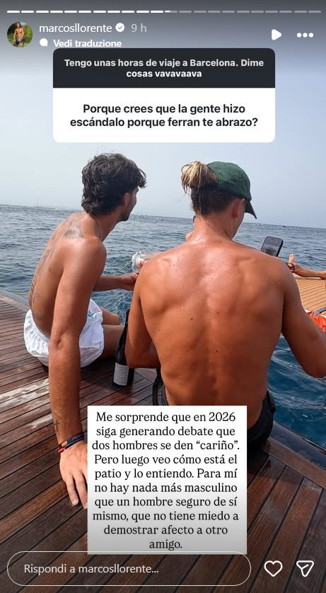 La storia Instagram pubblicata da Marcos Llorente