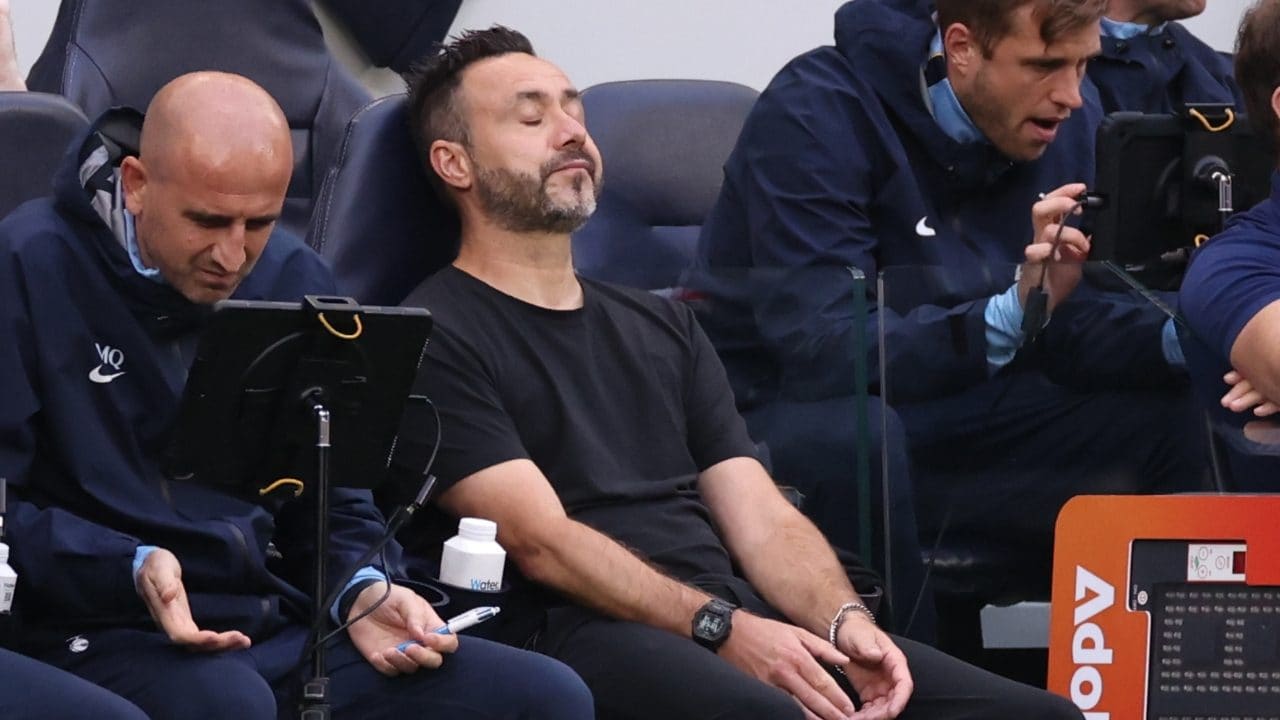 Il Tottenham di De Zerbi perde ancora: due sconfitte e zero gol, non accadeva da 51 anni