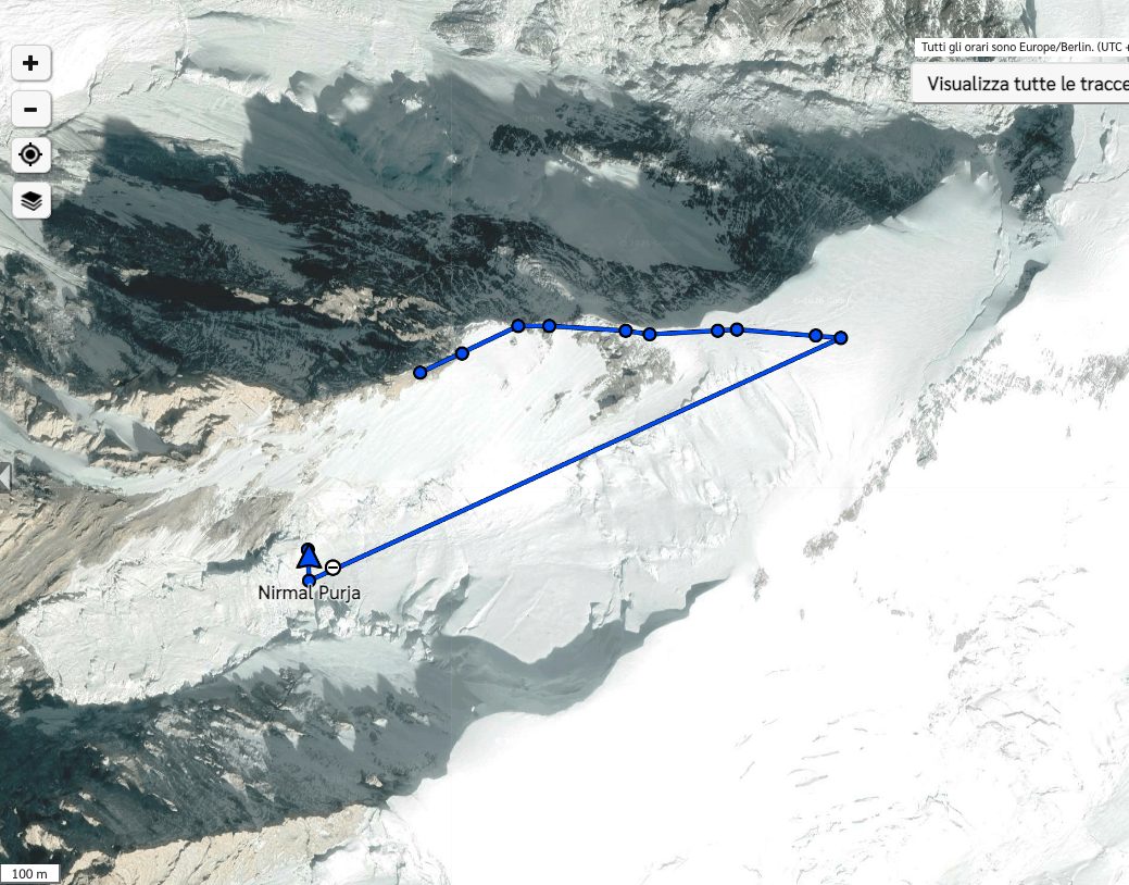 La traccia del GPS di Nirmal Purja: impressionante la caduta in seguito alla valanga, è più di un chilometro