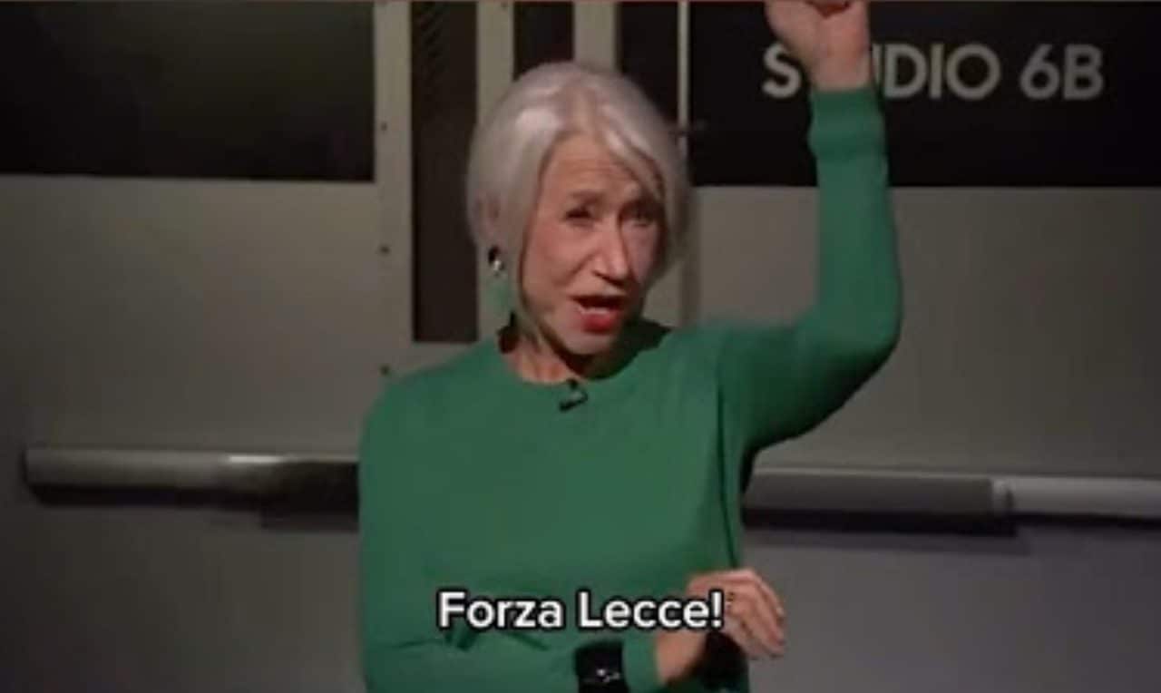 Helen Mirren dice "Forza Lecce" da Jimmy Fallon: perché è diventata una tifosa sfegatata