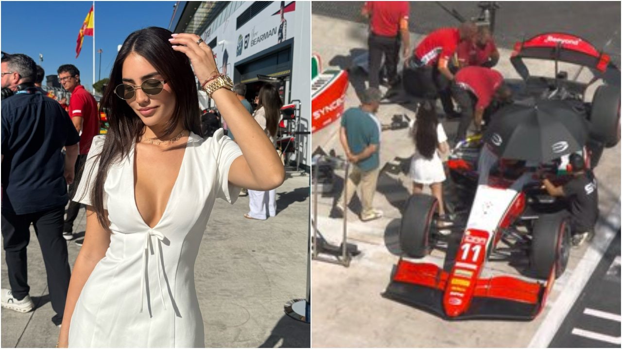La sorella di Montoya in abito succinto vicino alla sua auto nel box a Madrid: multa di 500 euro