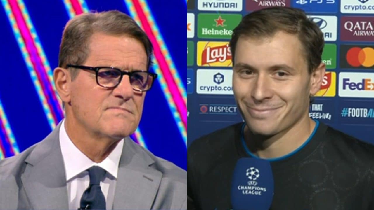 Capello rimprovera Barella in diretta tv, poi la gaffe: "No, no, scusa... sì", lo crede sostituito