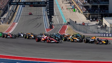 Monoposto di Formula 1 sul Circuit of the Americas di Austin durante il Gran Premio degli Stati Uniti.