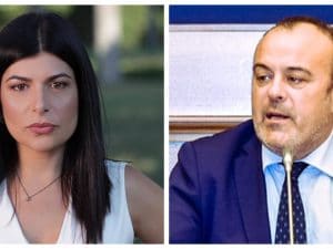 A sinistra la consigliera regionale di Fratelli d’Italia, Chiara Colosimo, a destra il consigliere di Forza Italia, Antonello Aurigemma