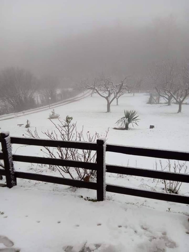Neve sui Campi d'Annibale a Rocca di Papa [Foto da Facebook Meteo Castelli Romani]