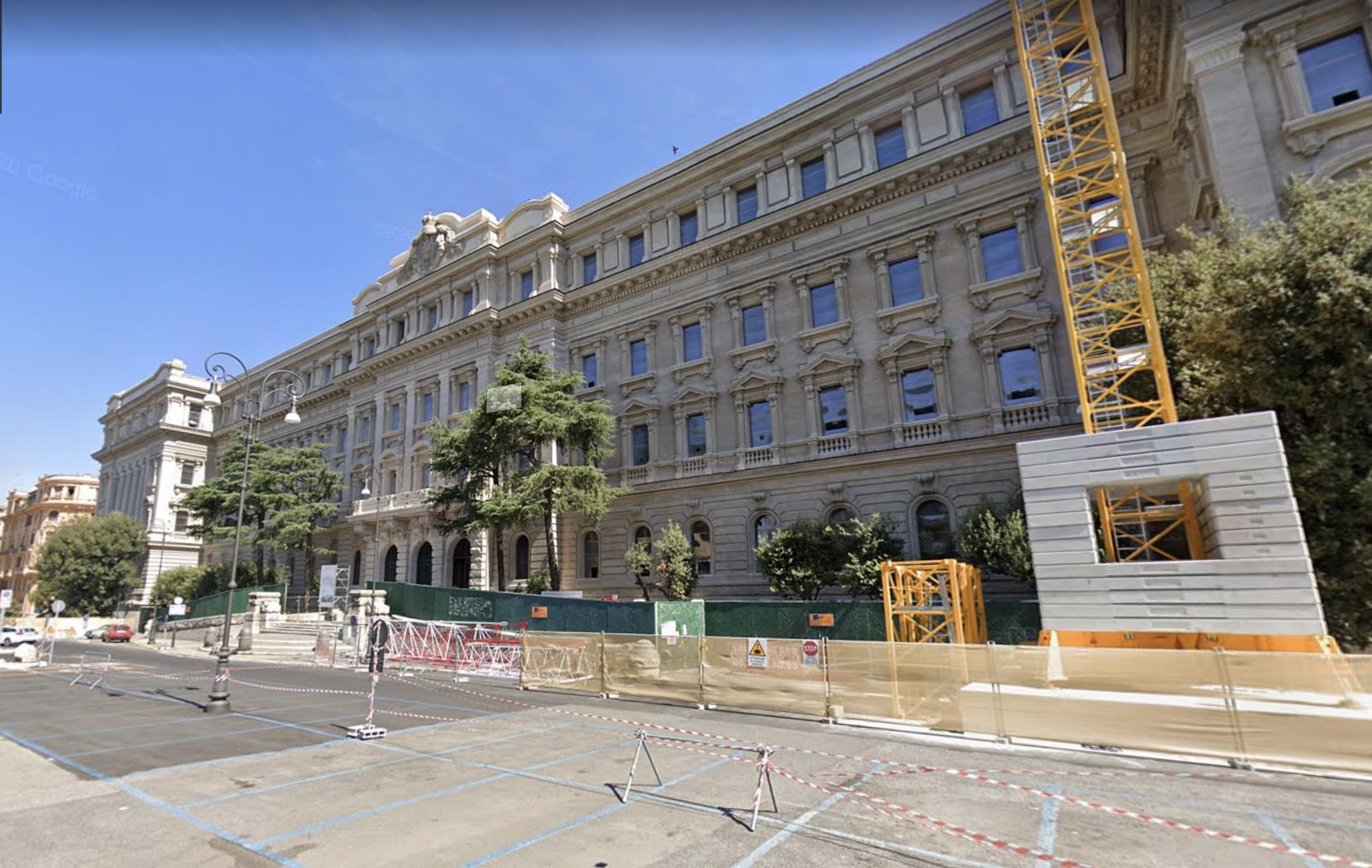 I lavori all’ex Zecca dello Stato di Piazza Verdi. Foto da Google maps