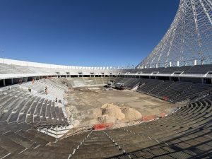 la prima fotografia della nuova arena alla vela di calatrava a tor vergata