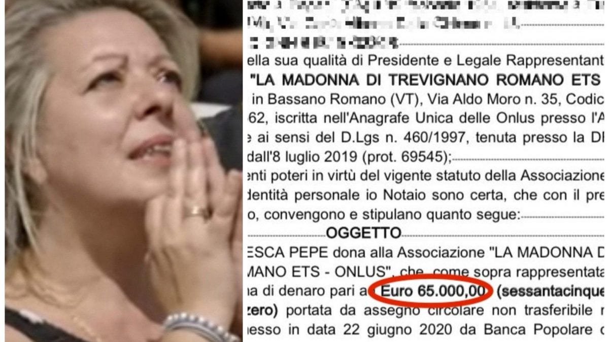 Stralcio dell’atto notarile fatto dalla moglie di Luigi Avella, Francesca Pepe