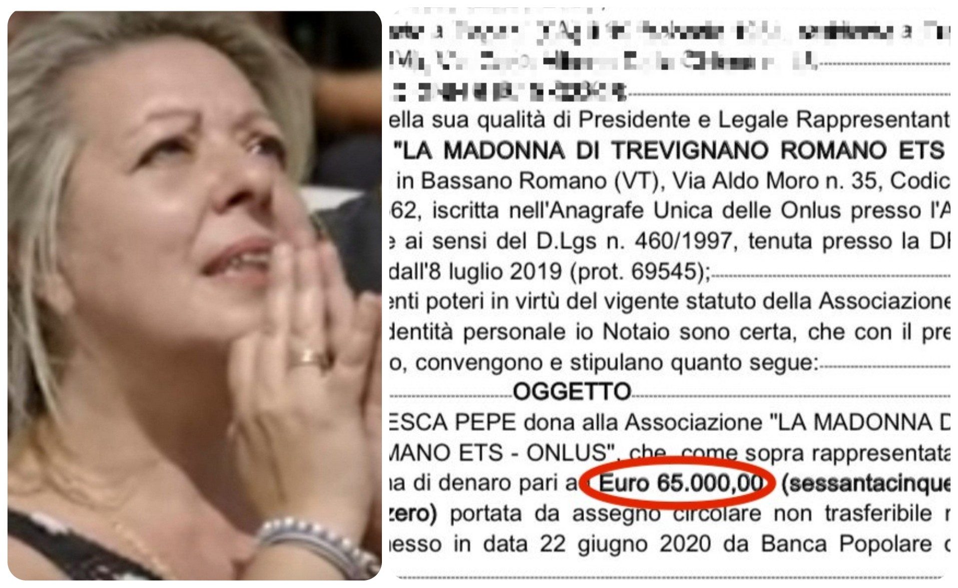 Madonna di Trevignano, in esclusiva l'atto notarile del fedele che donò 123mila euro: "Per me dimostra la truffa"