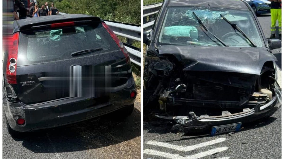 Le due auto che si sono scontrate a Palestrina